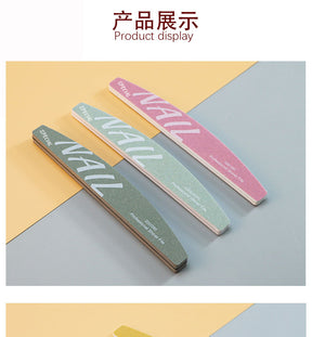High-Quality Professional Nail Technician File Sponge Buffing Strip Double-Sided Nail File Reusable Washable