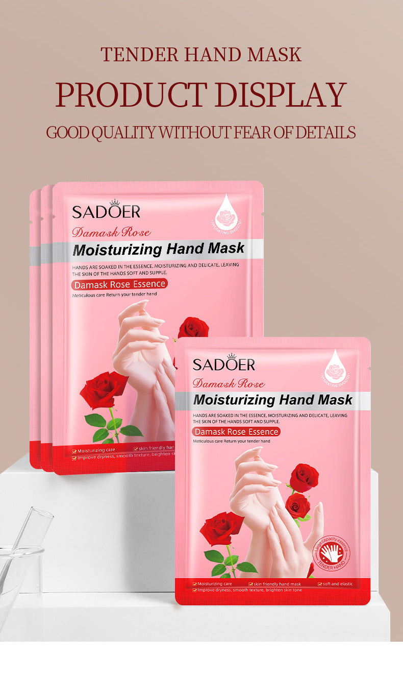 Full English Hand Mask SADOER Rose Lavender Goat Milk Lubricating Hand Mask Cross-Border Foreign Trade Factory Direct Sales