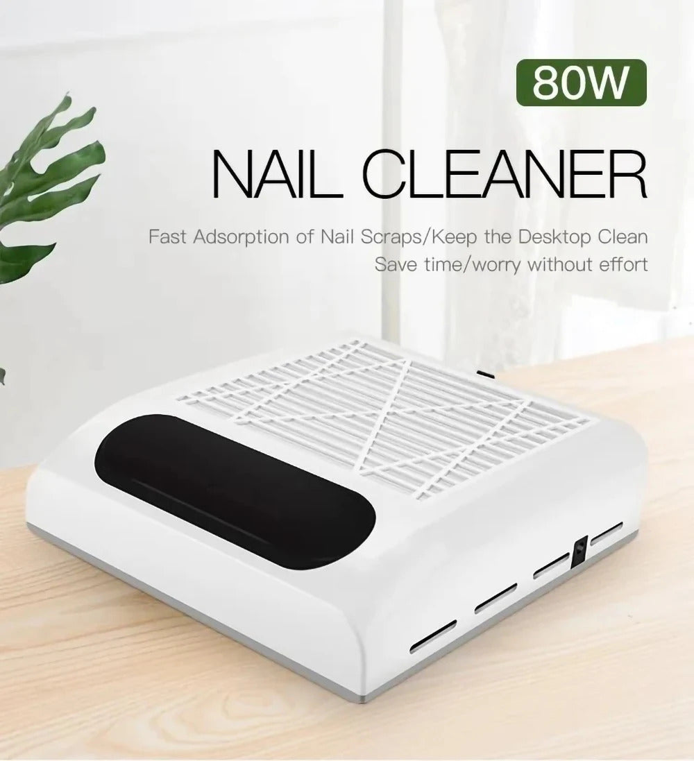 Adjustable Wind Speed 80W Nail Dust Collector Low Noise Desktop Powerful Nail Dust Collector with Filter