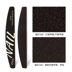 High Quality Nail Art Sponge Sanding Strip Non-Sanding Half-Moon Sponge File Polishing Tool Nail Surface Polishing Tool