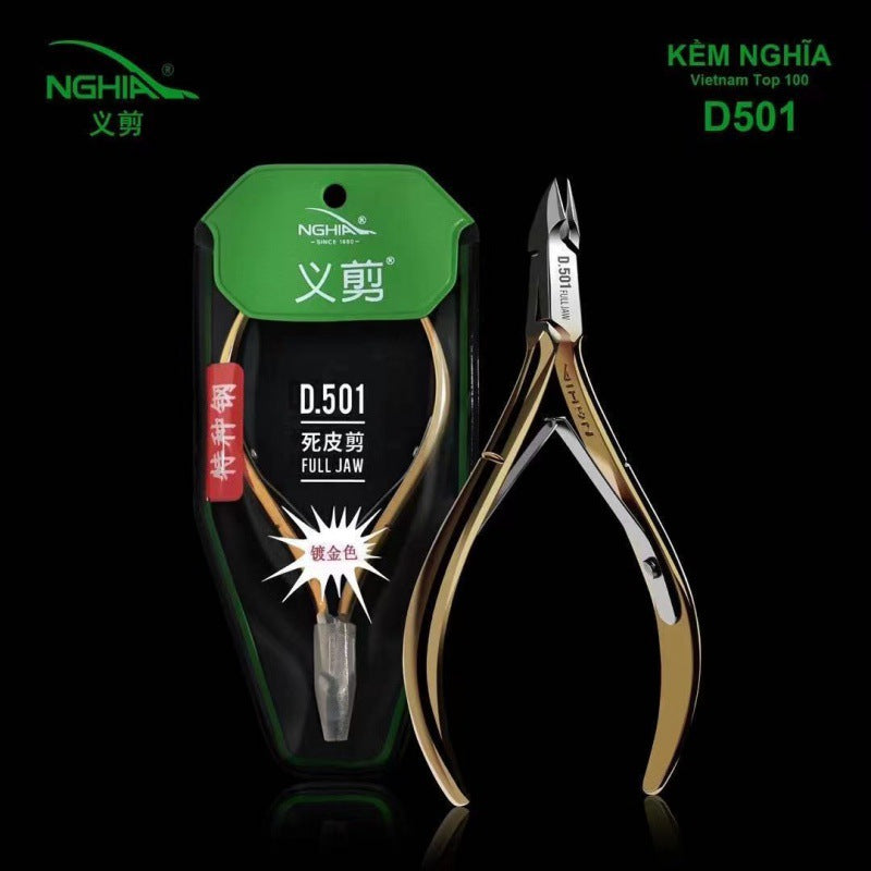 Nail Tools NGHIA Cuticle Nippers D-501 Cuticle Scissors Gold 16 Blades