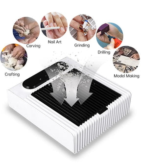 80W Adjustable Speed High Power Japanese Style Nail Dust Collector Low Noise Nail Dust Collector with Filter
