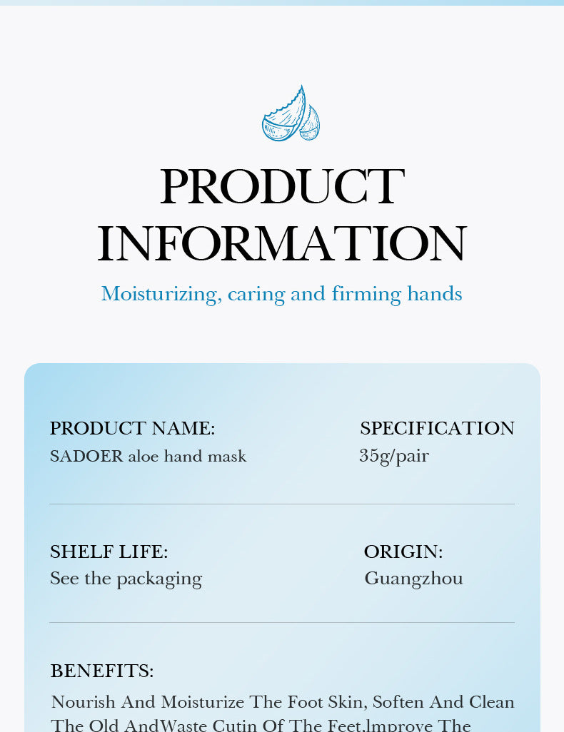 Full English Hand Mask SADOER Rose Lavender Goat Milk Lubricating Hand Mask Cross-Border Foreign Trade Factory Direct Sales